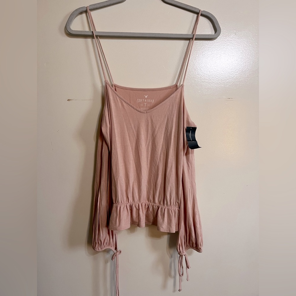 Light Pink Off The Shoulder Blouse